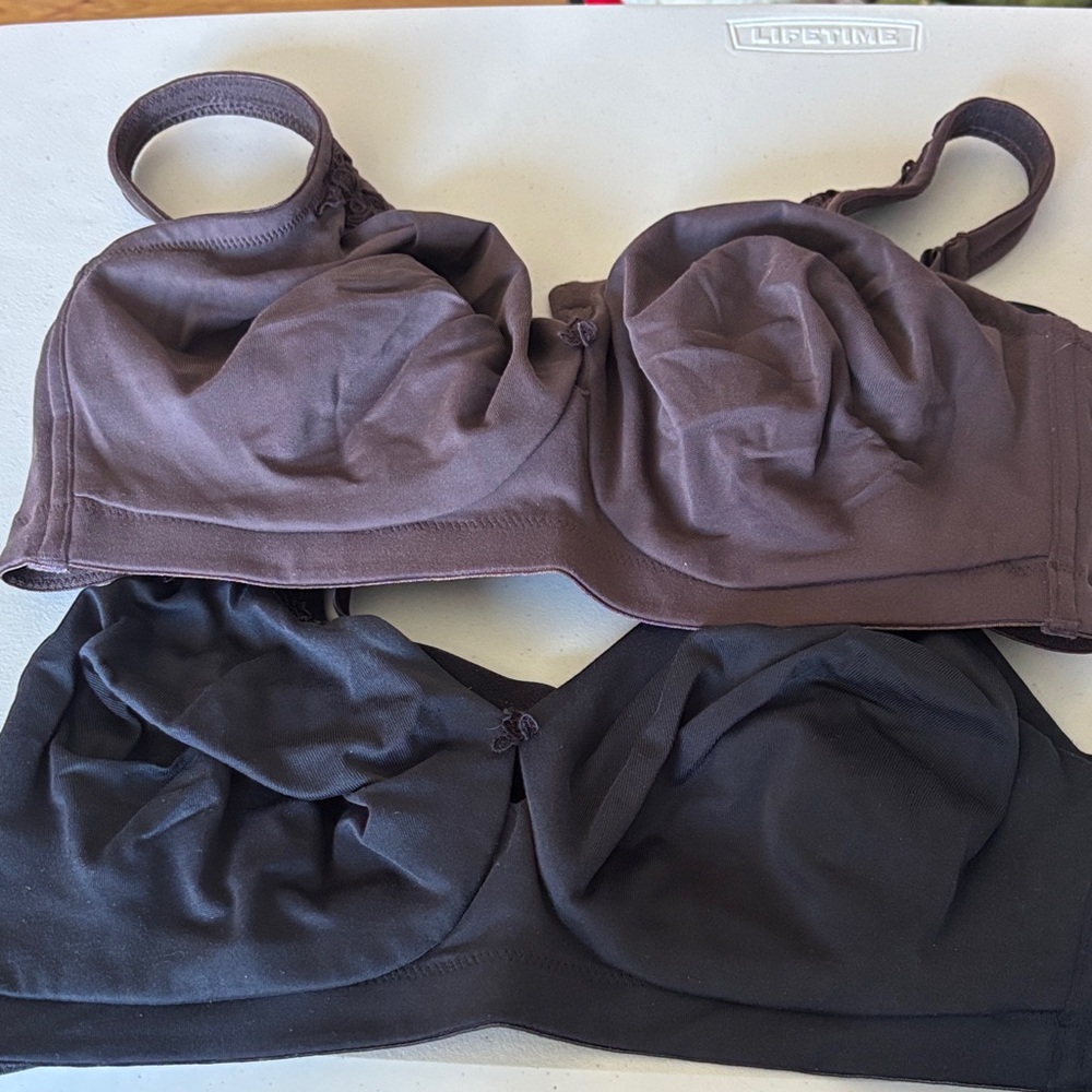 Avenue Body Wireless Full-Coverage Bras in Brown and Black
